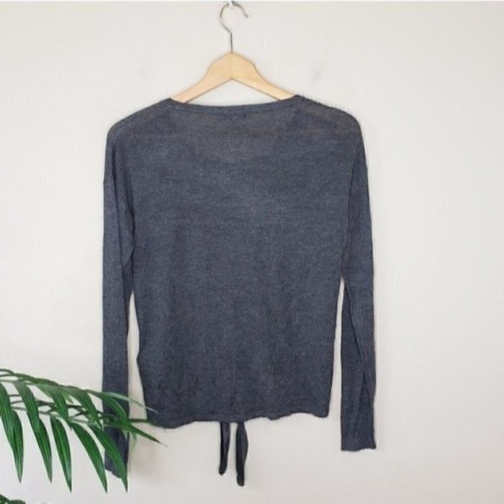 Madewell Gray Lightweight Tie Front Sweater Size XS - Picture 3 of 5